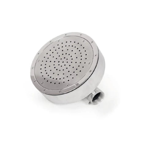 Air geyser with sealing for foil, side output