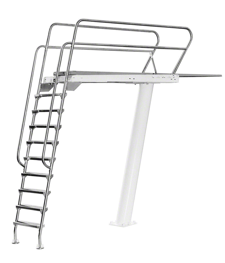 3 Meter Deluxe Commercial Pool Diving Tower With Heel Ladder - Includes Alternate Jig and Mounting Hardware – SR Smith