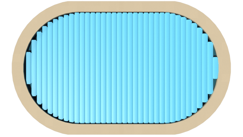 Zuschnitt für den ovalen Pool