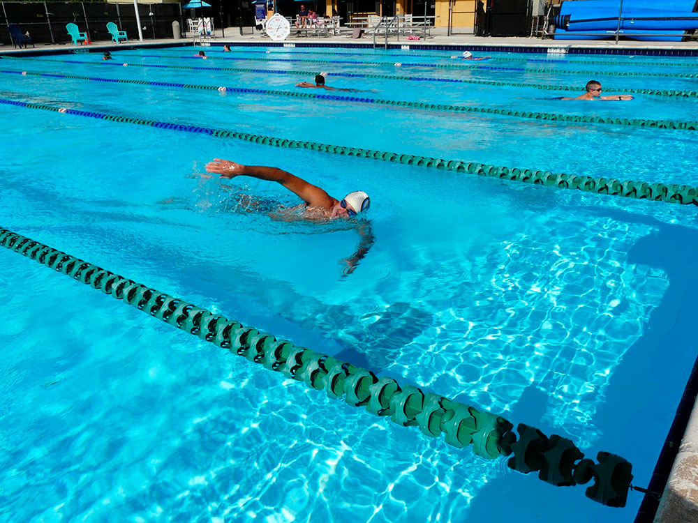 50 Meter Maximum Racing Lane Line With 6 Inch Disks with 2 Disconnects to 75 Feet - Anti Wave