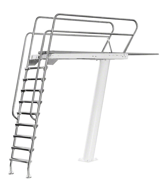3 Meter Deluxe Commercial Pool Diving Tower With Heel Ladder - Includes Anchor Jigs and Mounting Hardware – SR Smith